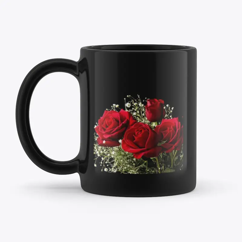 BLACK FLOWER MUG